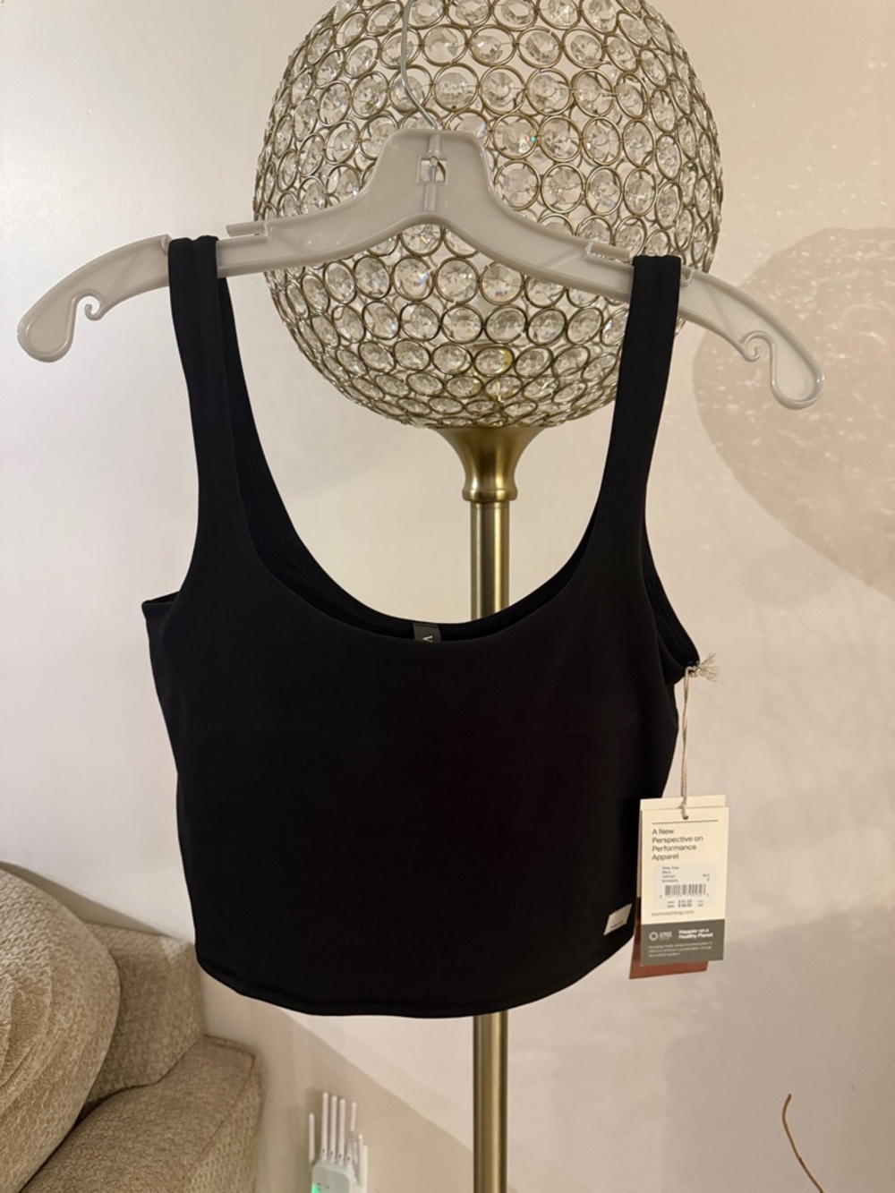 Viori Black Tank Top with Wide Straps size S NWT $68